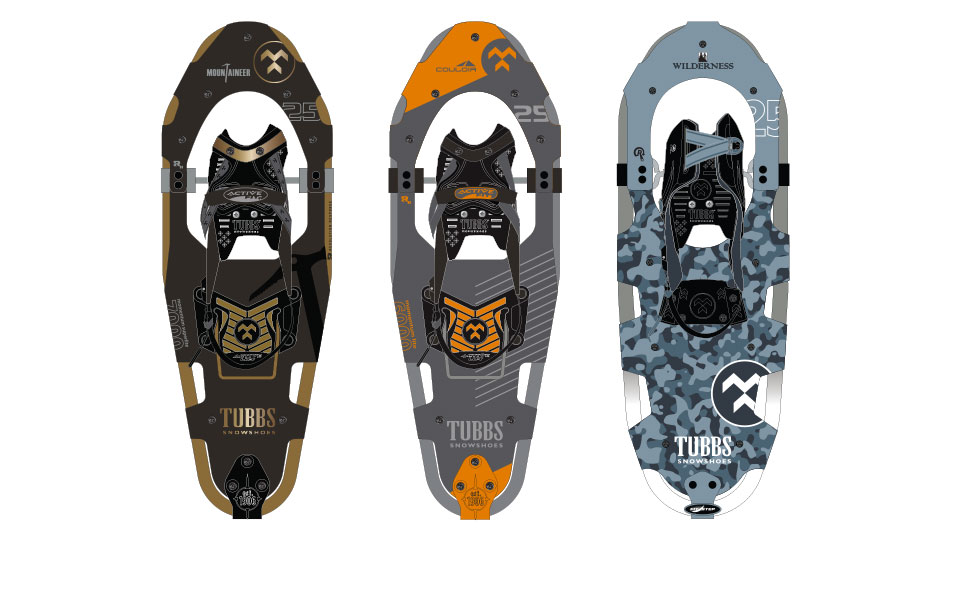 Snowshoe deck designs for Tubbs Snowshoes.